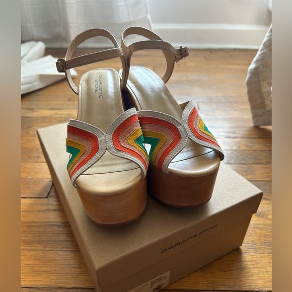 Colorful Platform Wedge Sandals - Picture 2 of 6